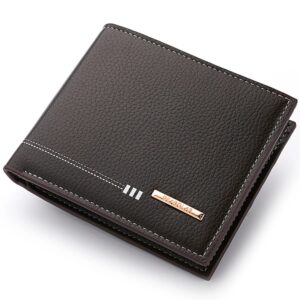 New Men’s Wallet Credit Card Holder Zipper Coin Purse High-Quality Lychee Pattern Business Short Wallet For Men