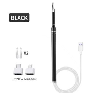 Smart Ear Cleaner Endoscope 5.5mm 3-in-1 Ear Otoscope Earwax Remover Picker with 2 Ear Scoops Support Android PC Type-C