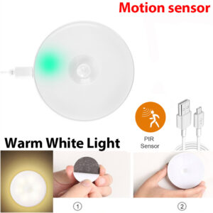 Led Night Light USB Charging Motion Sensor Round Energy-saving Led Lamps Bedroom Sound/Light Control For Corridor Home Bathroom