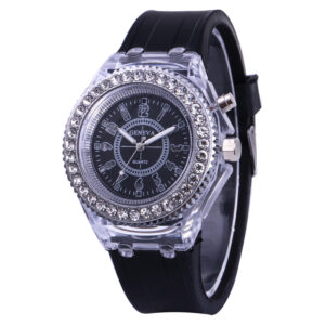 led Flash Luminous Watch Personality trends students lovers jellies woman men’s watches 7 color light WristWatch bayan kol saati