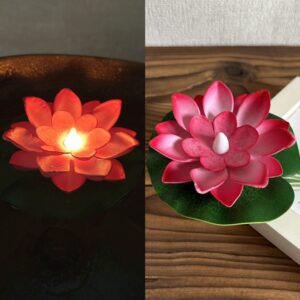 Garden Decor Floating Induction Floating Water Lotus Lamp LED Electronic Candle Waterproof Artificial Lotus Lamp Lotus 10cm Lotus Wishing Lamp Swimming Pool