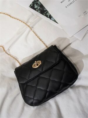 New Fashion Diamond Plaid Chain Bag Chic Versatile Solid Color One Shoulder Bag Crossbody Small Package