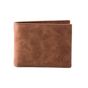 Mens Short Wallet Fashion Light Face Soft Leather Mens Horizontal Multifunctional Wallet