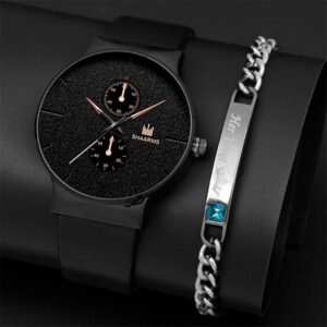 2pcs Set Fashion Mens Sports Watches Man Business Quartz Wristwatch Luxury Men Casual Clock Watch Relogio Masculino