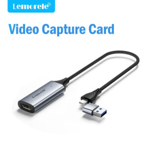 Lemorele USB 2.0 Video Capture Card HDMI-compatible to USB/Type-c Game Grabber Record ms2130 for Switch Xbox PS4/5 Live Broadcas