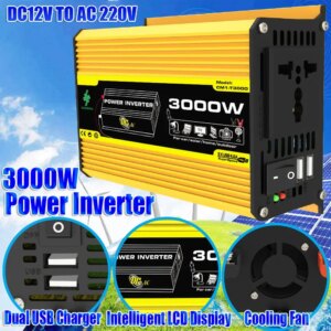 Pure Sine Wave Inverter 12V To AC 110V 220V 8000/6000/4000/3000W Voltage Transformer Power Converter Solar Inverter
