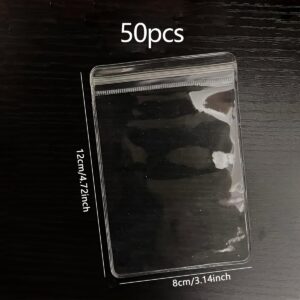 50pcs, Anti-oxidation Jewelry Bags, Clear Jewelry Zipper Bags, Small Jewelry Organizer, Ring Earring Storage Bags,