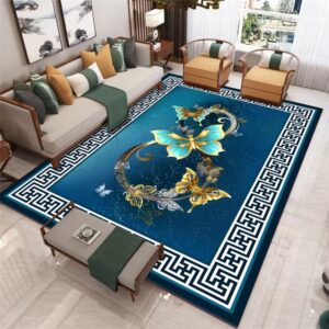 VIKAMA 40X60CM Crystal Pile Carpet Modern New Chinese Living Room Bedroom Coffee Table Sofa Mat Stain-resistant Washable Rugs