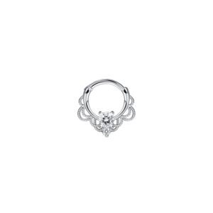 1Pcs 16G Septum Nose Rings, 316L Stainless Steel Hoop Nose Rings CZ Cartilage Tragus Helix Daith Hoop Earring Piercing Jewelry