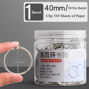 Loose Leaf Ring Iron Ring Buckle Binding Ring Coil Ring Iron Ring Book Ring Loose Leaf Ring Card Word Card Plastic Punching Mach