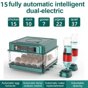 9/15 Eggs Incubator With Drawer Type Mini Egg Incubator With Automatic Water Ionic Waterbed Replenishment And Temperature Contro