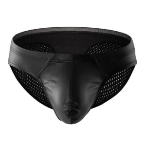 DESCENTE Briefs Stretchy Men Faux Leather G-String U Convex Underwear