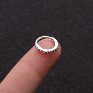 6/8/10mm Human Body Decoration Accessories Zircon Nose Ring Creative Micro Inlaid Nose Nail Round Nasal Septum Ear Bone Nail