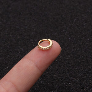 6/8/10mm Human Body Decoration Accessories Zircon Nose Ring Creative Micro Inlaid Nose Nail Round Nasal Septum Ear Bone Nail