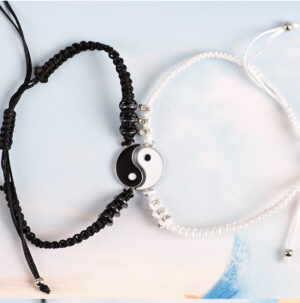 Chinese Style Tai Chi Couple Bracelet Handmade Woven Rope Adjustable Bracelets Friendship Bangles/Necklace Jewelry Gift