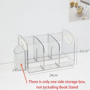 Portable Clear Acrylic Bookends with Handle Desk Organizer Divided Book Stand Desktop Sorting Rack Student