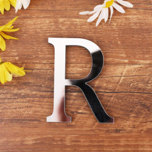 English Letters Acrylic Mirror Wall Sticker 3D Effect Silver Alphabet Words Poster Wall Sticker Decals for DIY Home Office Decor