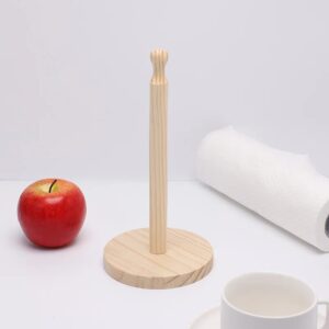 1pc Easy to Assemble Wooden Paper Towel Holder for Kitchen, Living Room, and Bedroom – Vertical Tissue Rack for Home Decoration