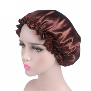 Silk Satin Night Sleep Cap Hair Bonnet Hat Head Cover Wide Band Adjust Elastic Conbo