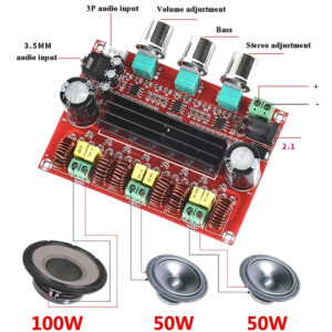 TPA3116D2 Channel 2.1 Digital Subwoofer Power Amplifier Board Module XH-M139 12V – 24V 2*50W+100W HiFi Amplifier Board Fengshi