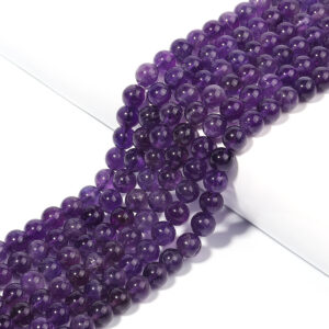 Natural Stone Amethysts Crystal Beads Round Loose Spacer 5A Bead For Jewelry Making Diy Bracelet Necklace Accessroy Finding 15″