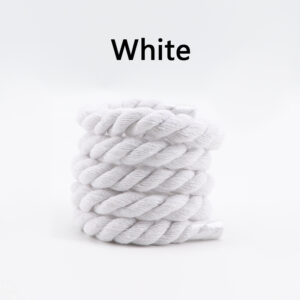 Quality Round Shoelaces Hand-woven 1CM Shoelace Three-strand Cotton Rope Solid Color Bold Cotton Twist Decoration Shoe Laces