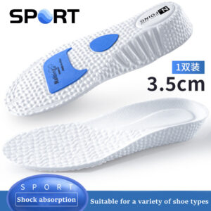 1Pair Height Increase Insoles for Feet PU Memory Foam Shoes Pad Breathable Orthopedic Heel Lift Insole for Sport Running Care