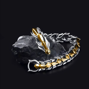 3 Color 20CM Men’s Viking Domineering Dragon Vintage Punk Hiphop Bangle Bracelet Birthday Gift
