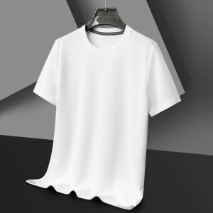 New Summer Waffle Round Neck Short Sleeved T-shirt for Men’s Short Sleeved Top