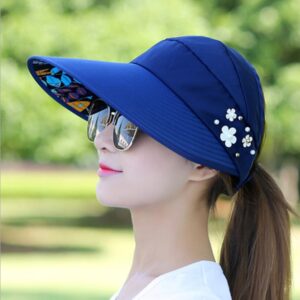 Womens Ladies Summer Wide Brim Foldable Sun Hat Anti-UV Beach Visor Caps Hats