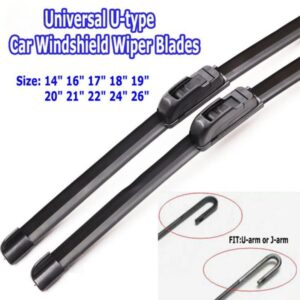 1Pc Car Windshield Wiper Blades U-type Universal Soft Rubber Frameless Bracketless Car Wipers