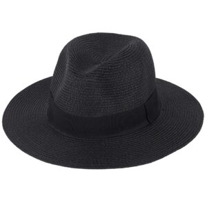Summer Unisex Sun Shading Straw Hat for Men and Women, Fashionable Sun Protection and UV Protection Straw Woven Panama Hat