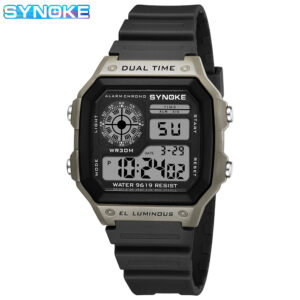 SYNOKE Digital Watches Men Sports Luminous Multifunction Waterproof Chrono Wristwatch Outdoor and Running Student Seven Light
