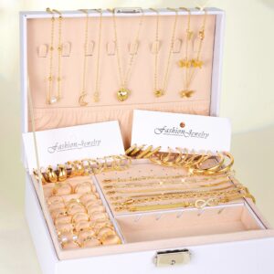 57 Pcs/Set Fashion Metal Wide Face Earrings Necklaces Bracelets Ankles Rings Combinations Jewelry Sets For Women’s Gifts