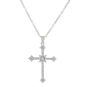 Shiny Diamond Cross Necklaces Ins Light Luxury Premium Pendant Clavicle Chains Girls Daily Fashion Versatile Jewelry