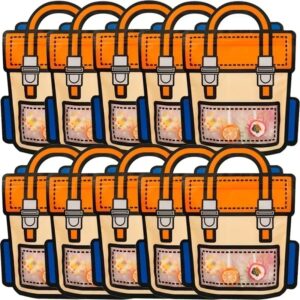10PCS Creative Gifts Packaging Bags Cartoon School Bag Shape Candy Snack Self-lock Bags For Kids Birthday Party Decors Gifts