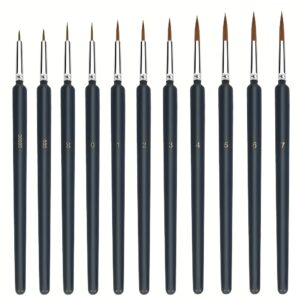 11pcs Miniature Paint Brushes Set Fine Detail Paint Brush Fine Mini Artist Brush For Watercolor Painting Acrylic Face Paint