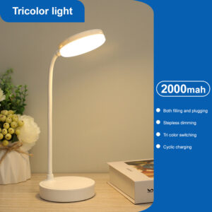 360┬░ Flexible Study Table Lamp with Clip USB Rechargeable Desk Lamp Bedside Night Light for Bedroom Study Reading Office Work