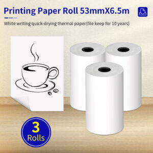Portable Printer Wireless for Travel 300DPI Thermal Inkless Bluetooth Mobile Printer Compatible with Android iOS Phone & Laptops