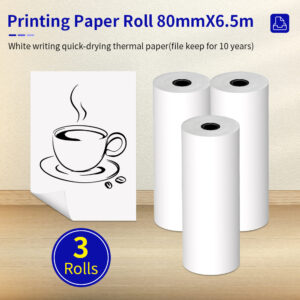 Portable Printer Wireless for Travel 300DPI Thermal Inkless Bluetooth Mobile Printer Compatible with Android iOS Phone & Laptops