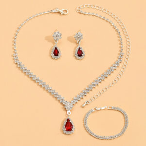 4 Pieces Of Women’s Wedding Accessories, Earrings, Necklaces, Bracelets, Bridal Jewelry Sets, Banquet And Party Accessories-8071