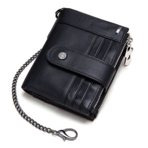HUMERPAUL Cardholder Wallet Men RFID Genuine Leather Organizer Wallets with Coin Pocket Short Desigh Clutch Purse with ID Window