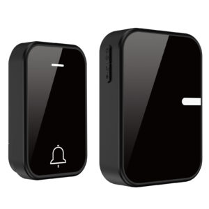 EU UK US Plug Black Acrylic Kinetic Energy Wireless Doorbell 38 Songs No Battery Waterproof Self Powered Door Bell