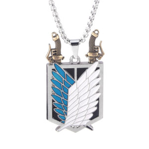 Anime Attack on Titan Necklace Shingeki No Kyojin Wings of Freedom Survey Sword Punk Necklace for Women Men Cospaly Jewelry Gift