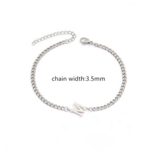 New Classic A-Z Initial Letter Bracelet Men Handmade Stainless steel chain Bracelet For Men Jewelry Gift