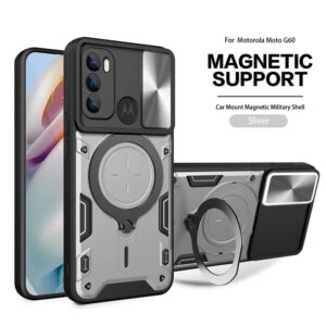 Slide Camera Protect Armor Stand Phone Case For Motorola Moto G84 G54 G14 G71 G53 G52 G62 G60 G73 G72 G32 E32 E13 E22i E20 4G 5G