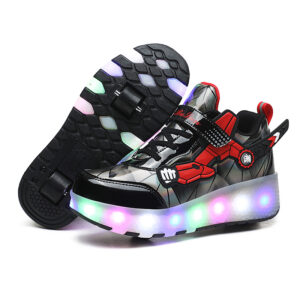 Two wheel skateboarding shoes casual shoes mob shoes Children’s luminous roller skates skating charging with lights wheel shoes