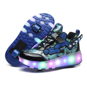 Two wheel skateboarding shoes casual shoes mob shoes Children’s luminous roller skates skating charging with lights wheel shoes