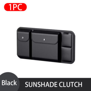 4 in 1 Car Sun Visor Storage Bag Premium Pu Leather Car Organizer Luxury Glasses Box Card Holder Elastic Strap Storage Pocket