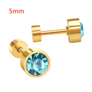 LUXUSTEEL Small Earrings 2023 New Trendy Stainless Steel Round Clear CZ Screw Back Stud Earrings Women Accessoies Bijoux Female